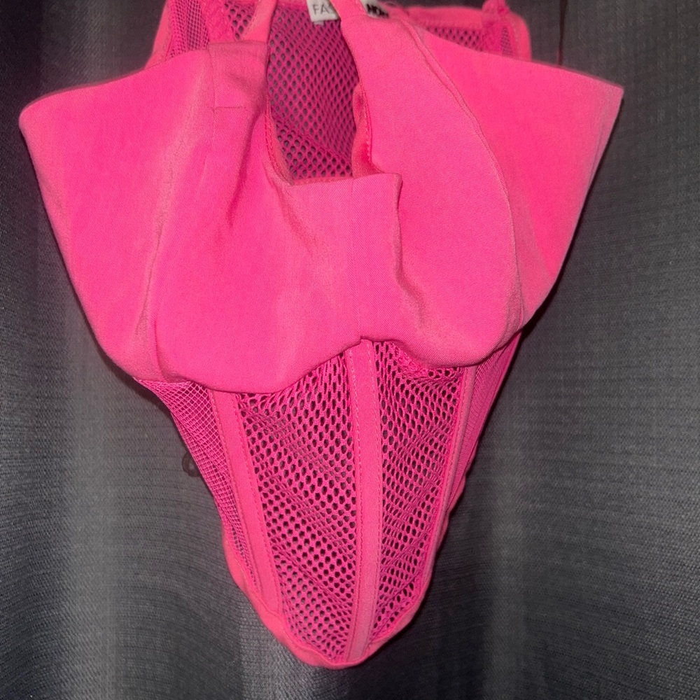 Bright Pink Mesh Bodysuit